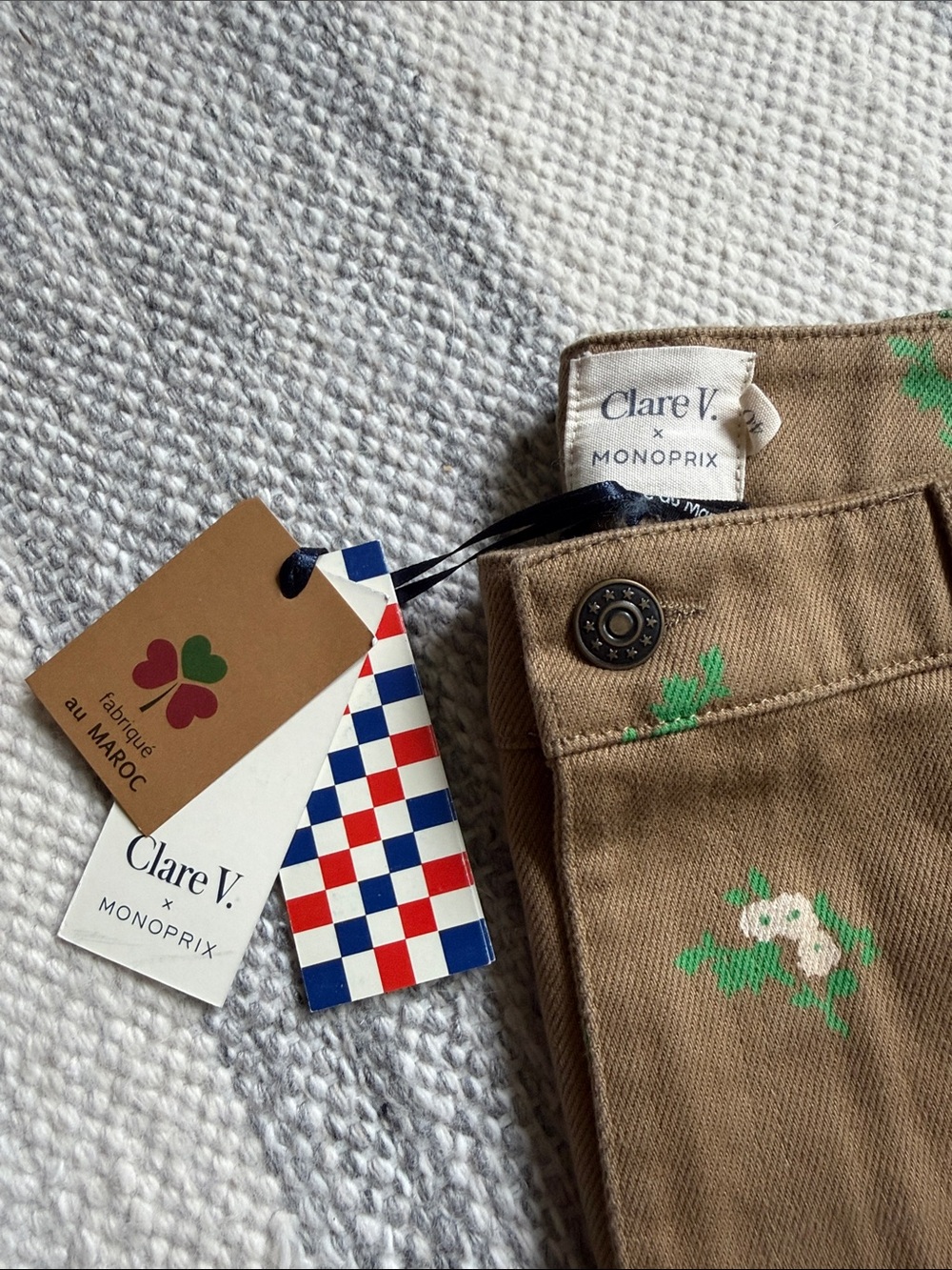 Clare V x Monoprix Floral Cargo Pants NEW NWT - Picture 3 of 5